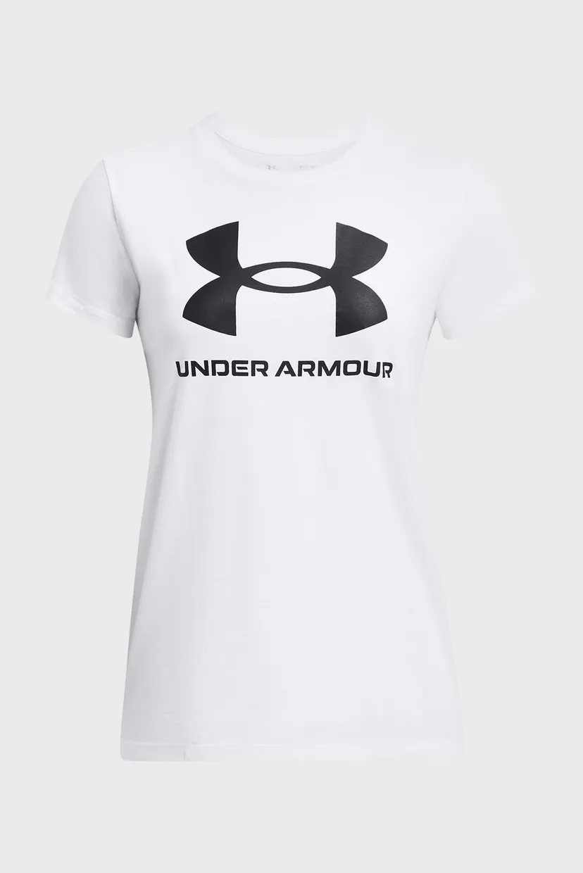 Женская белая футболка UA W SPORTSTYLE LOGO SS 3