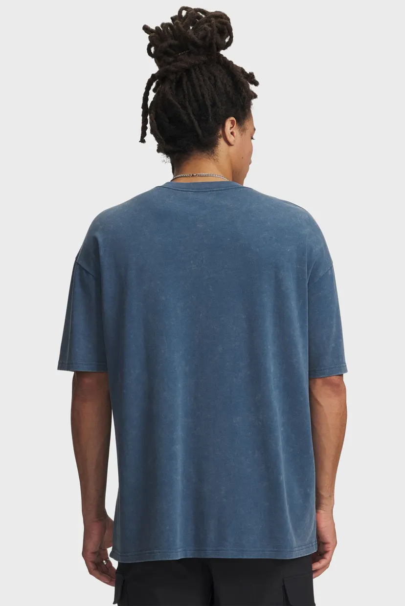Мужская синяя футболка UA M HW OS LOGO WASH SS-BLU 3