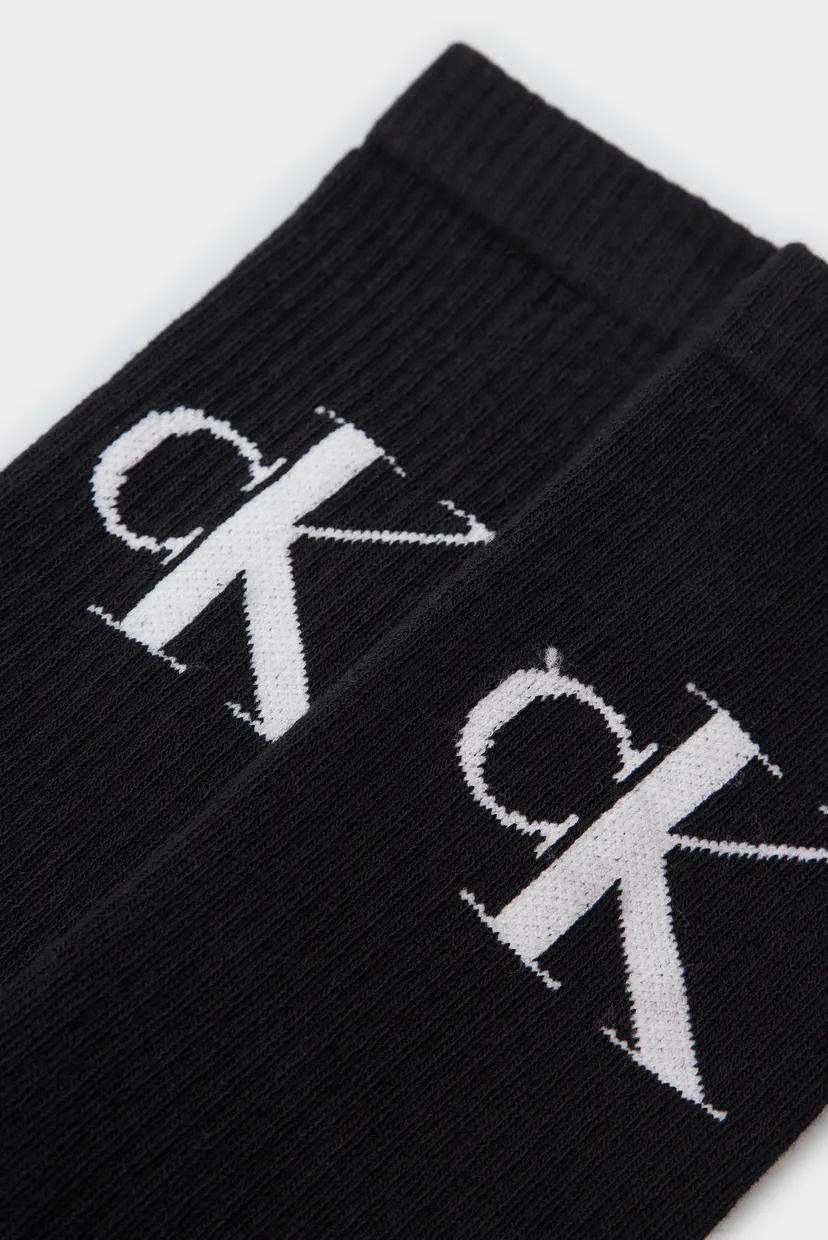 Мужские черные гольфы (2 пары) CKJ MEN SOCK 2P MONOGRAM 3