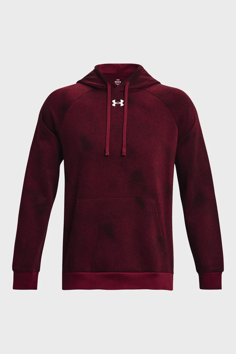 Мужское бордовое худи UA Rival Fleece Printed HD 5