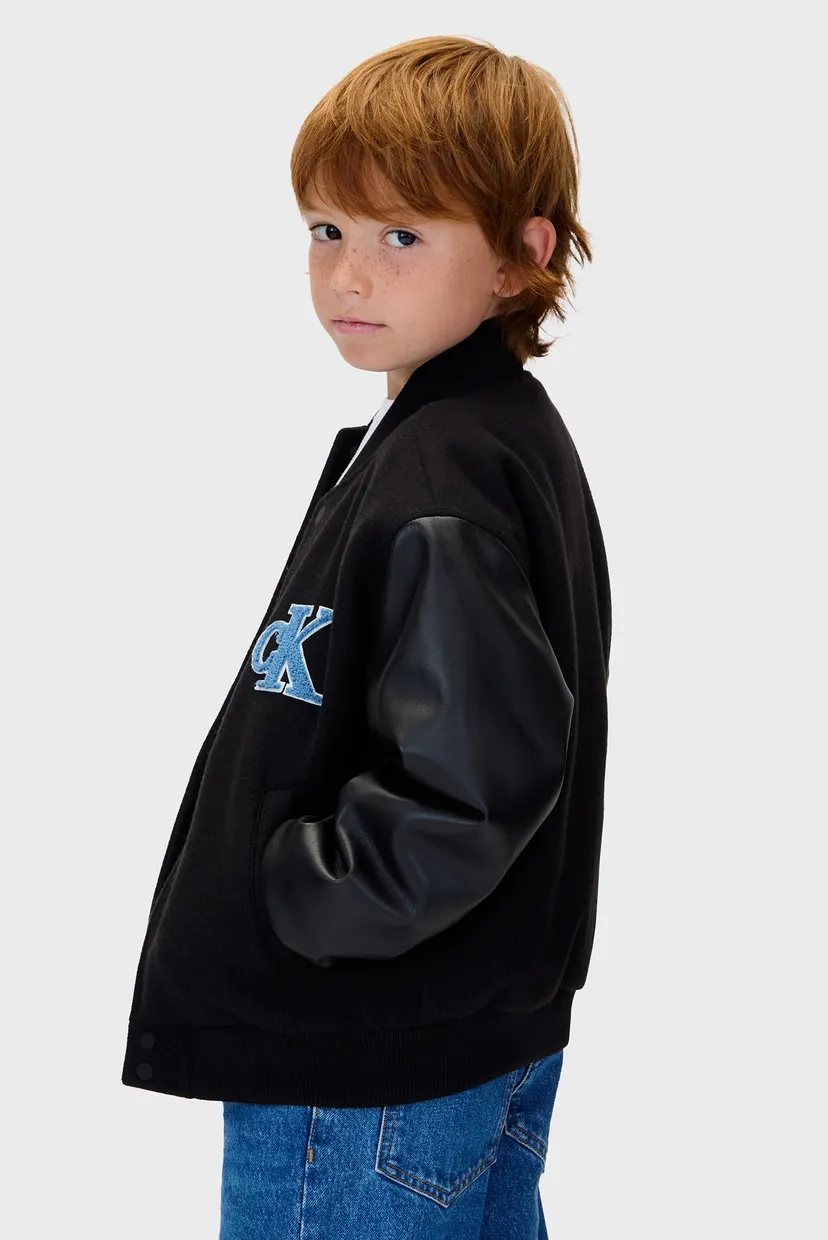 Дитячий чорний бомбер VARSITY JACKET 3