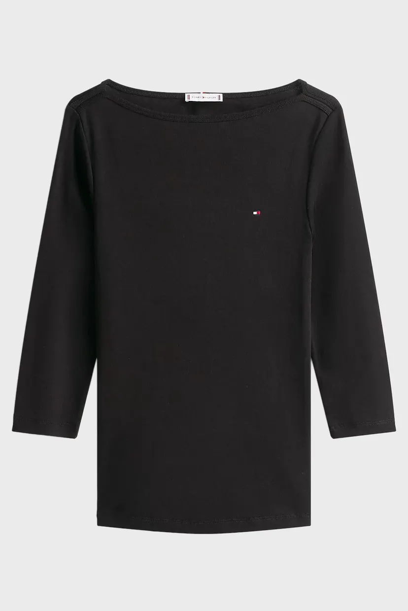 Женский черный лонгслив NEW CODY SLIM BOAT-NK 3/4SLV 6