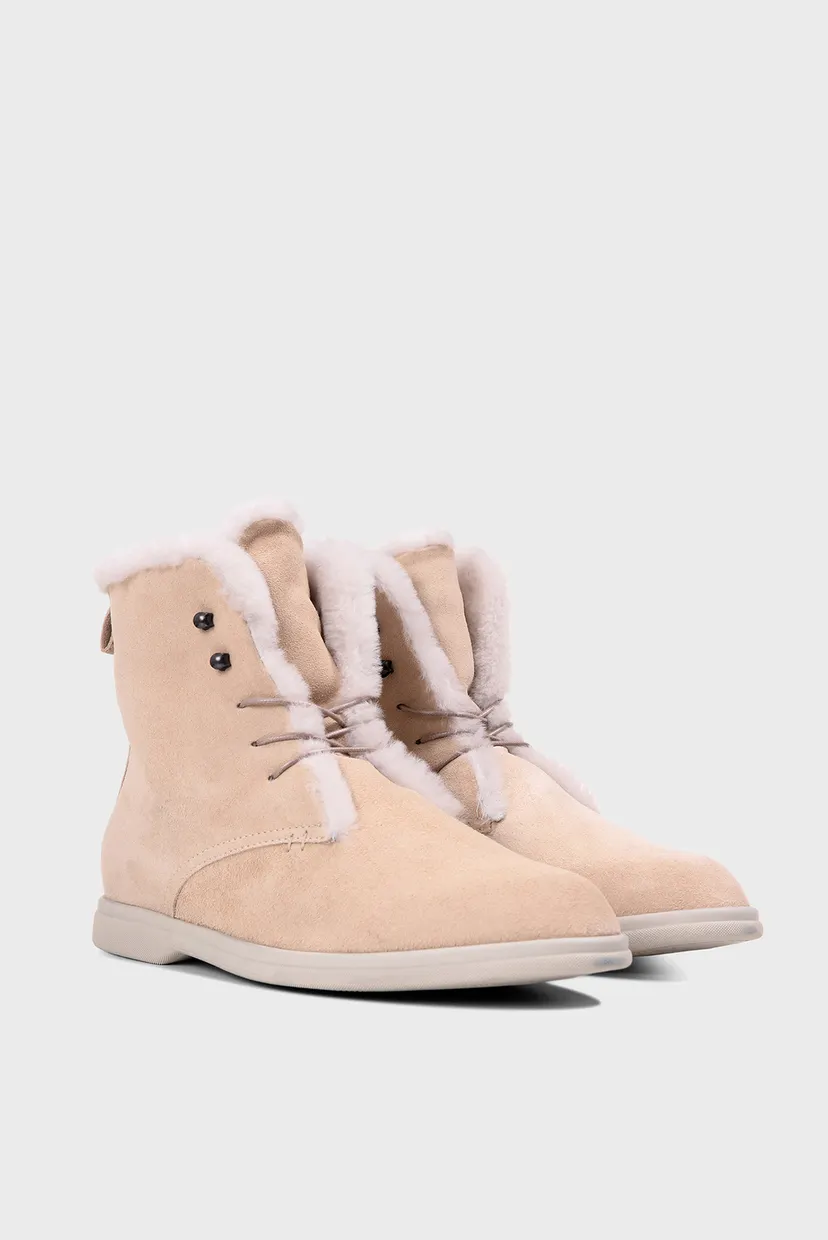 Жіночі бежеві замшеві черевики Brunelli D201658398 — MD-Fashion