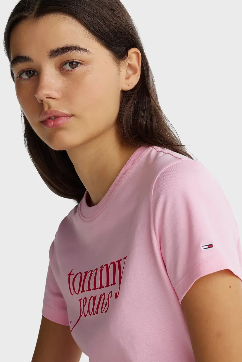 Жіноча рожева футболка TJW SLIM ESSENTIAL LOGO TEE EXT 4