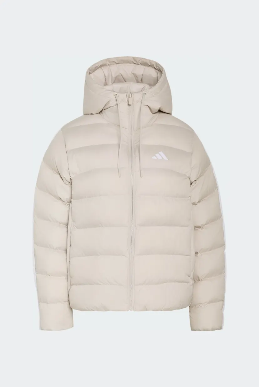Женская бежевая куртка Essentials CLIMAWARM 3-Stripes Synthetic Down Hooded 6