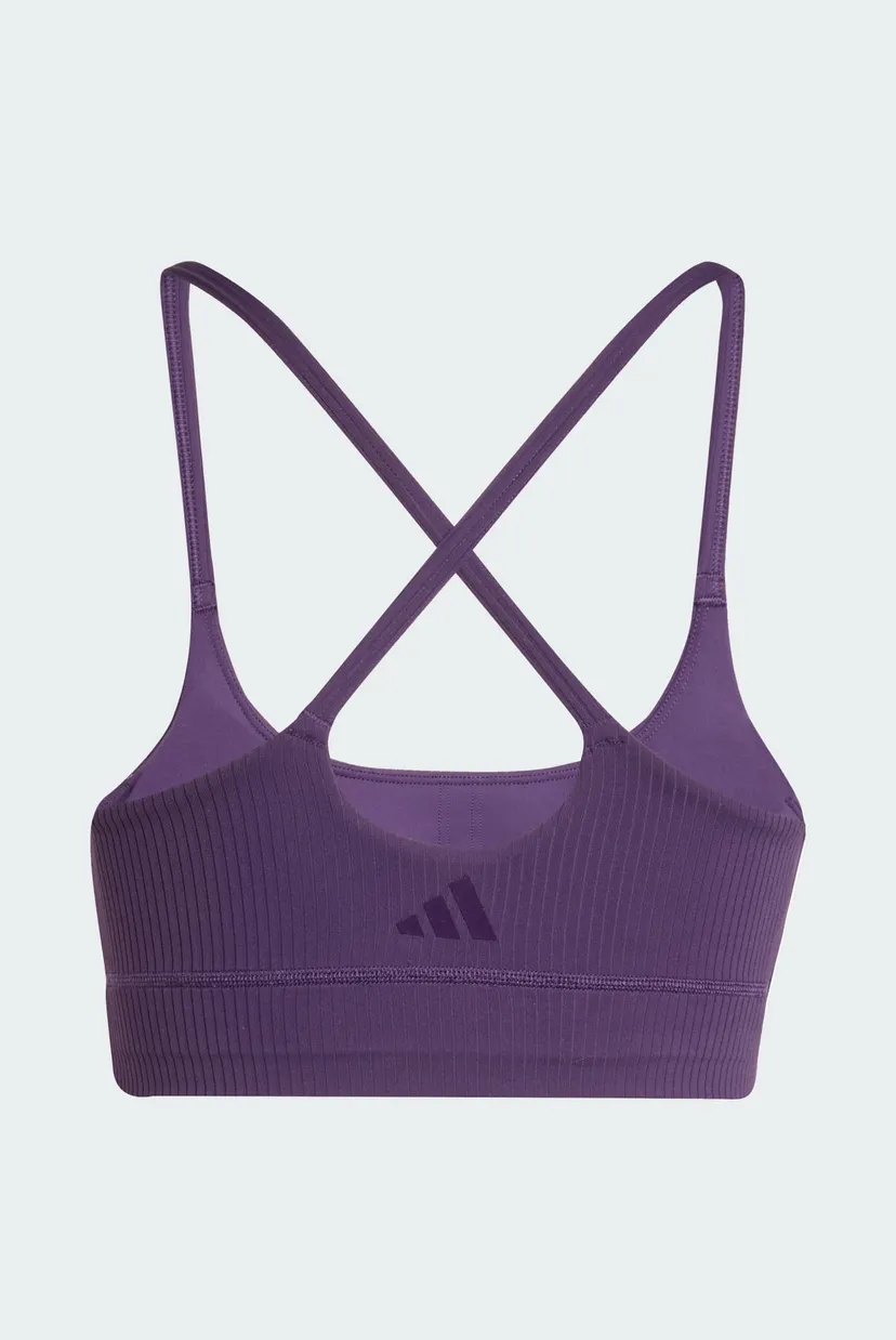 Женский фиолетовый топ adidas All Me Light Support Rib Long Line 7