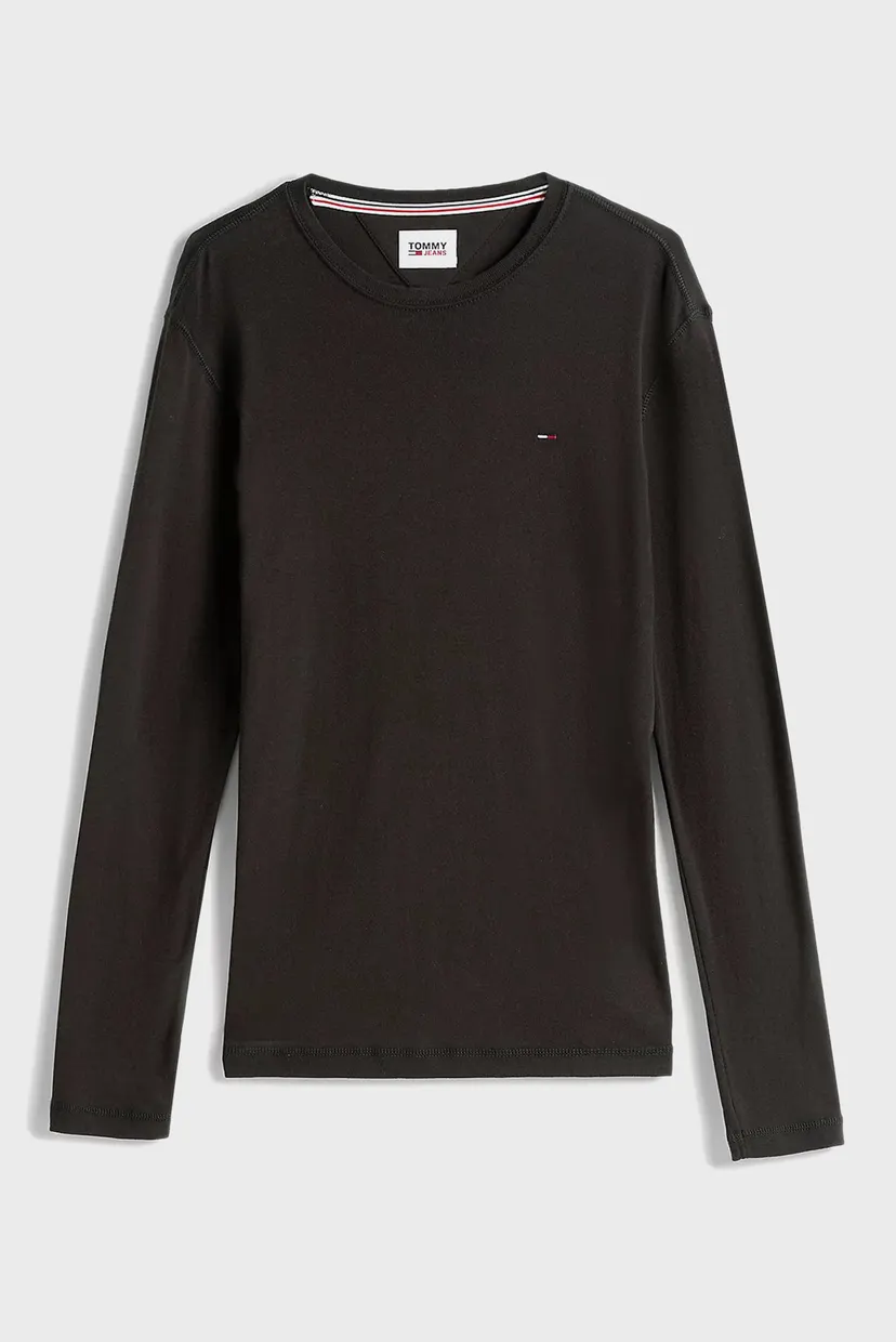 Чоловічий чорний лонгслів TJM ORIGINAL RIB LONGSLEEVE TEE 5