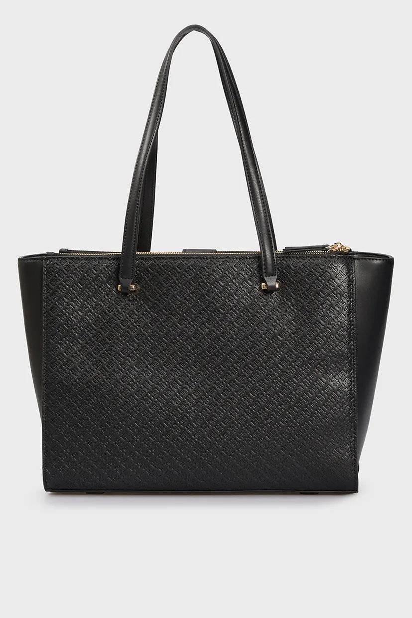 Жіноча чорна сумка з візерунком TH ETERNITY TOTE MONO 4