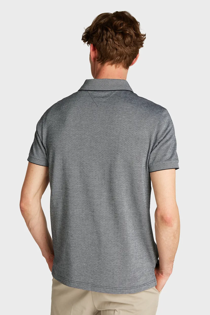 Чоловіче сіре поло з візерунком JACQUARD MICROPATTERN REG POLO 3