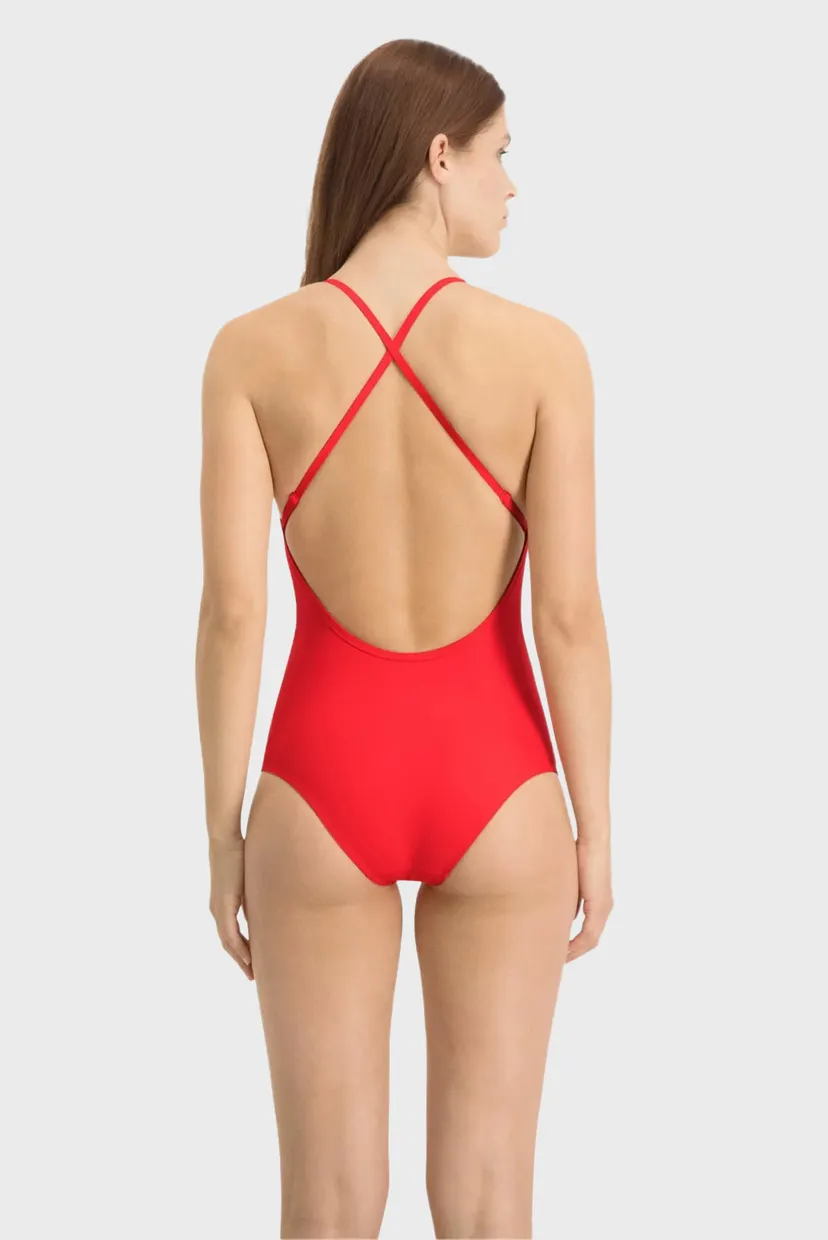 Женский красный купальник Swim Women’s V-Neck Cross-back Swimsuit 3