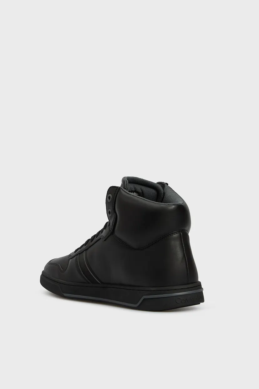 Чоловічі чорні шкіряні кросівки HIGH TOP LACE UP LOGO 4
