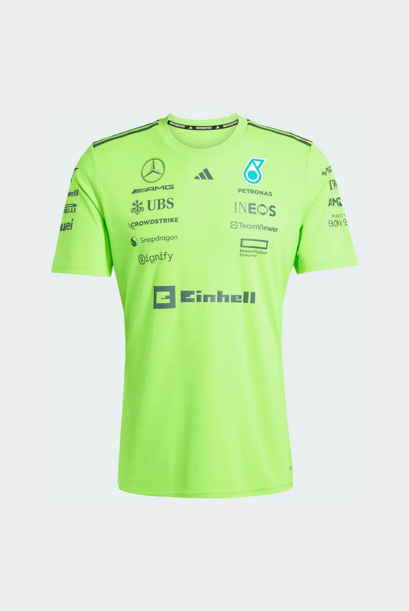 Мужская салатовая футболка MERCEDES - AMG PETRONAS FORMULA ONE TEAM SET UP 7