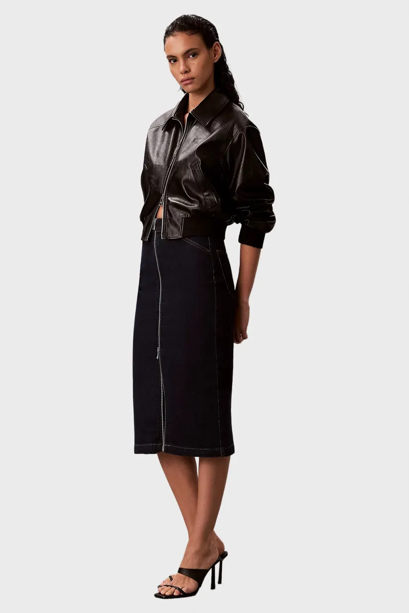 Жіноча темно-синя джинсова спідниця DENIM ZIP FRONT SKIRT CK CLASSIC 3