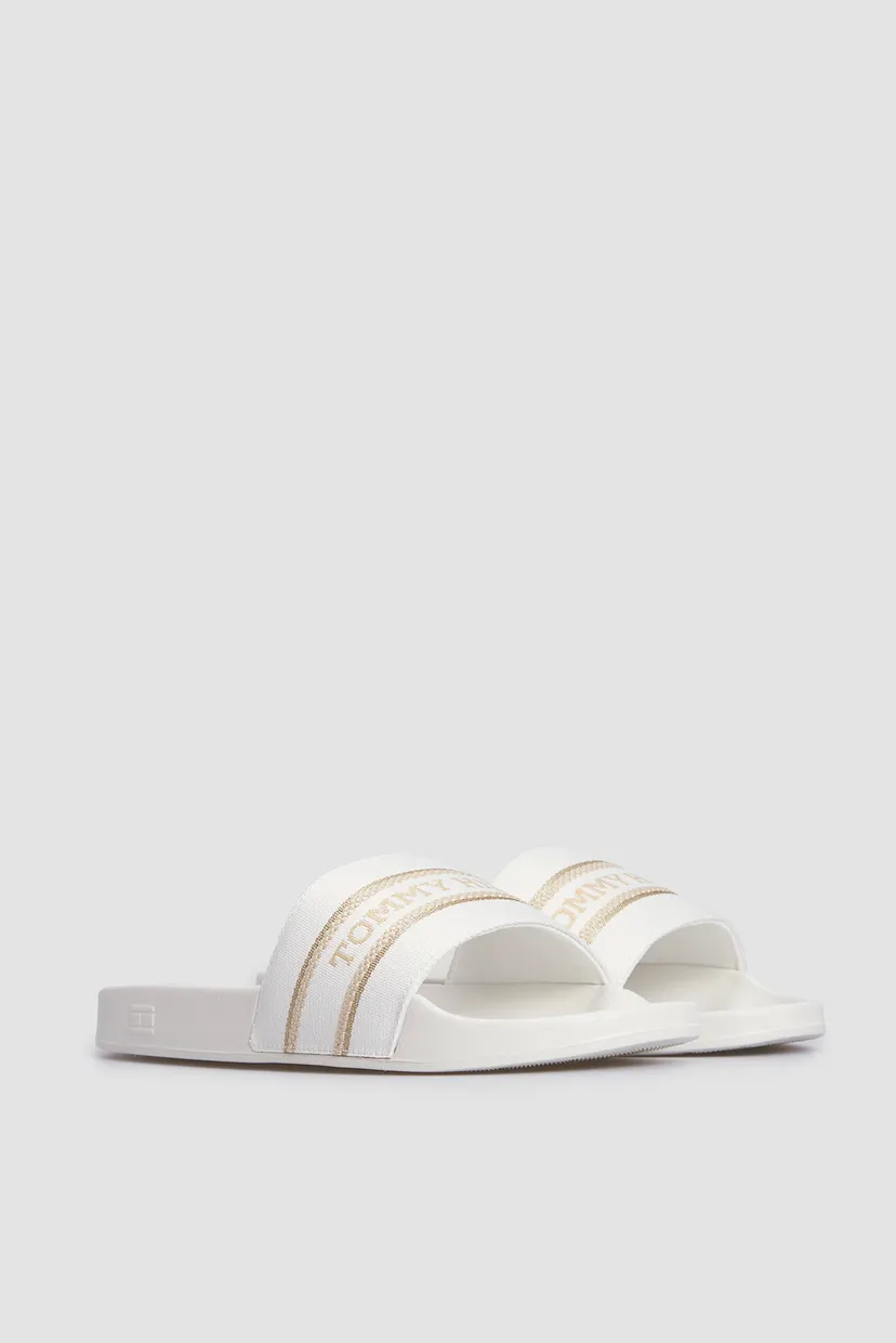 Жіночі білі слайдери HILFIGER POOLSLIDE WITH WEBBING 3