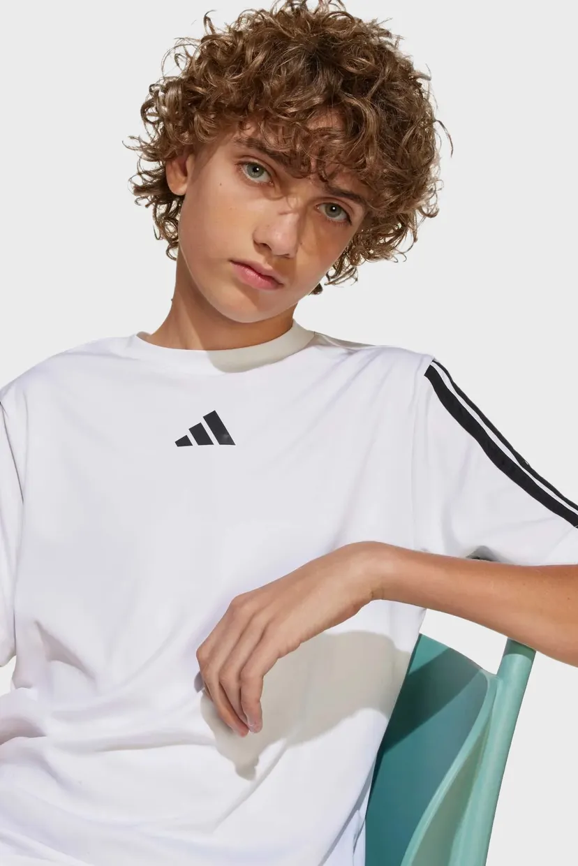 Дитяча біла футболка Train Essentials 3-Stripes Kids 5
