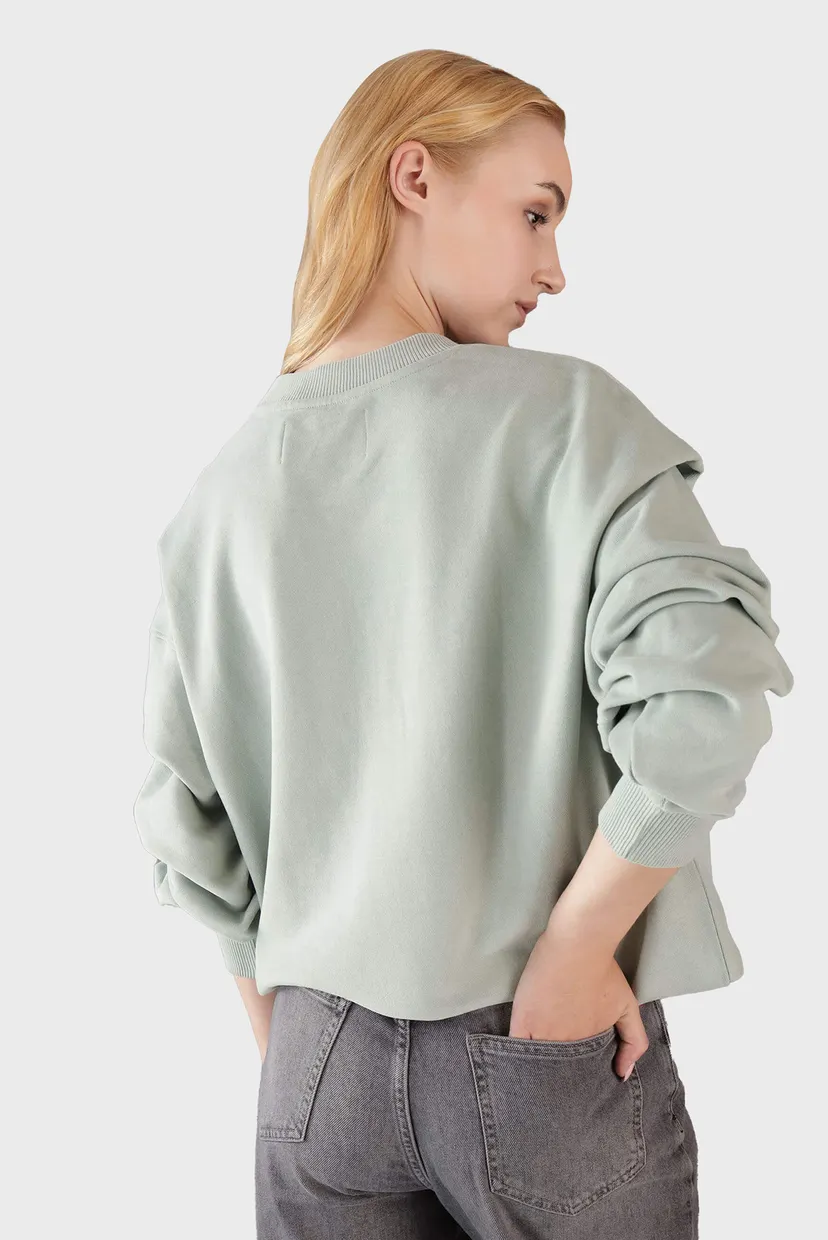 Женский мятный свитшот EMBROIDERED AW OVERSIZED CN 3