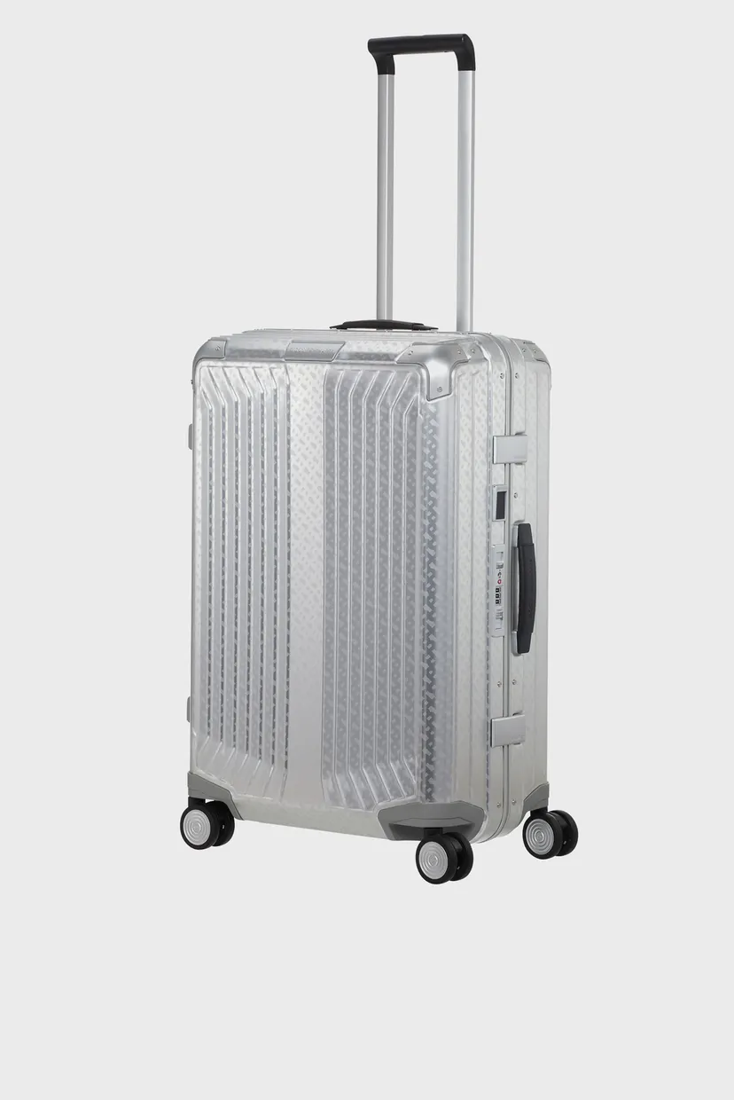 Серебристый чемодан 69 см LITE-BOX ALU / BOSS ALUMINIUM MONOGRAM 6