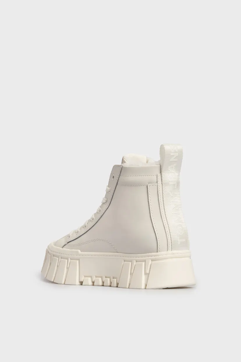 Жіночі білі шкіряні хайтопи JW VULC FLATFORM 5