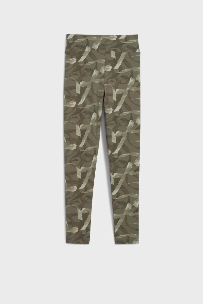 Дитячі зелені легінси з візерунком Bowtique High Waist Leggings Youth 5