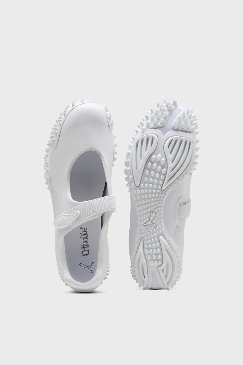 Женские белые кожаные балетки Mostro Fey Leather Shoes Unisex 4