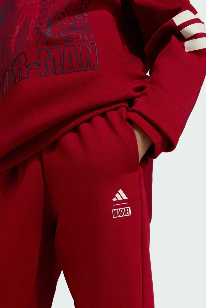 Детский бордовый спортивный костюм (свитшот, брюки) ADIDAS MARVEL SPIDER-MAN 5