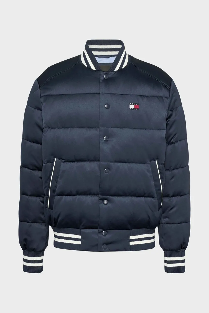 Чоловічий темно-синій бомбер TJM SATIN PUFFER WITH APPLIQUE 5