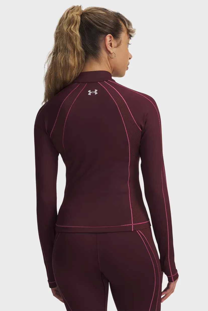 Жіноча бордова спортивна кофта UA ColdGear Novelty 1/2 Zip 3