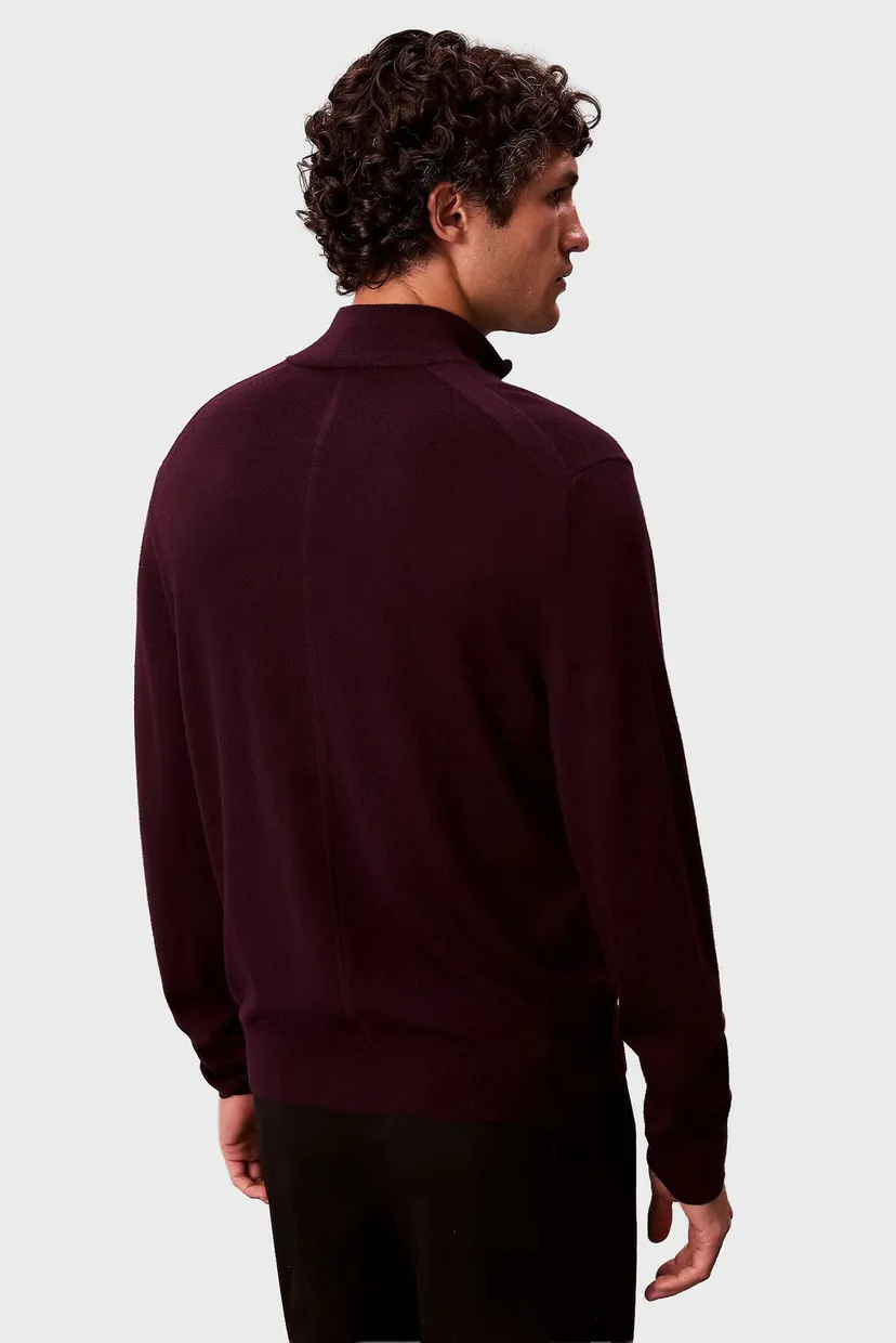 Мужская бордовая шерстяная кофта LS MERINO 3