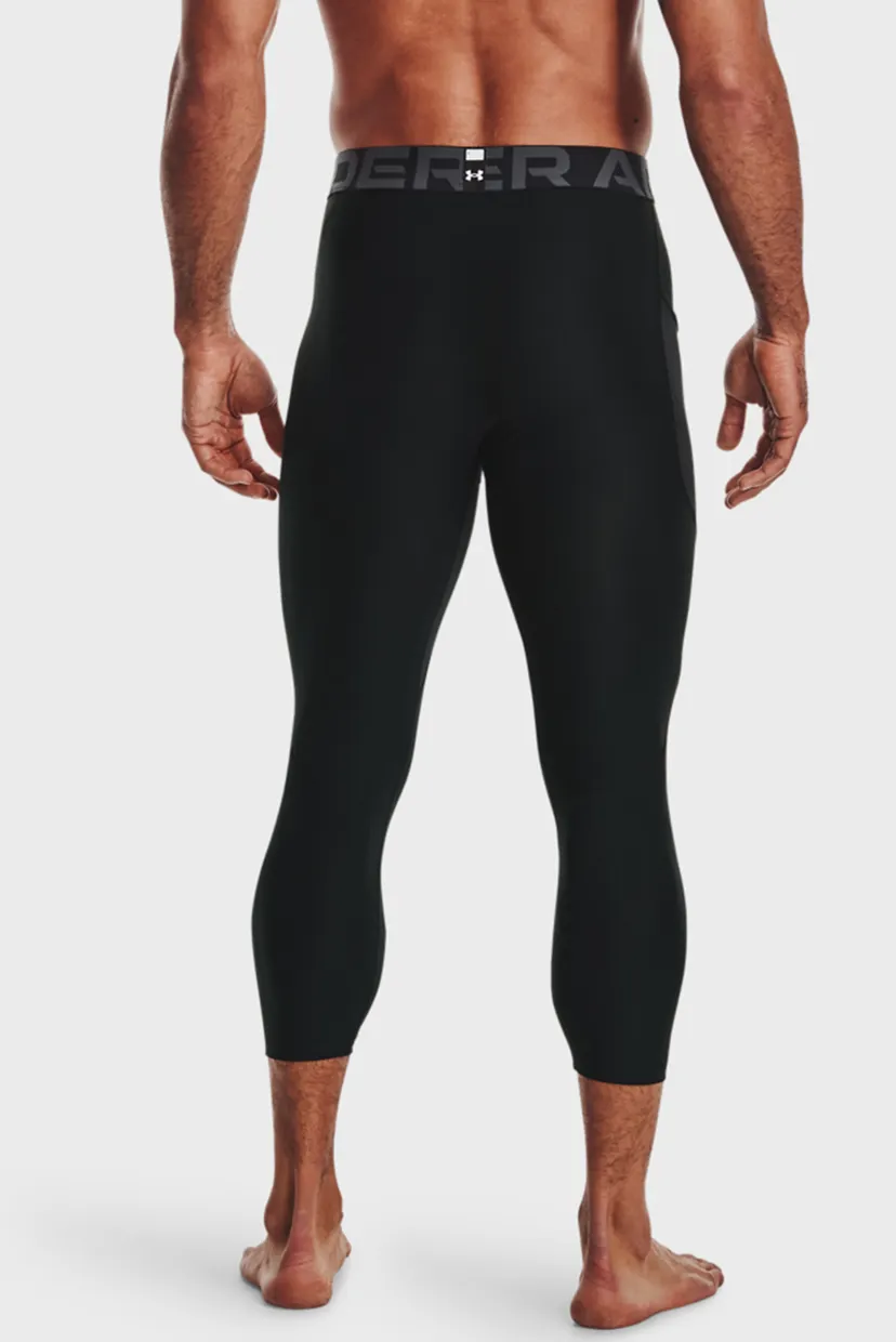 Мужские черные тайтсы UA HG Armour 3/4 Legging 3