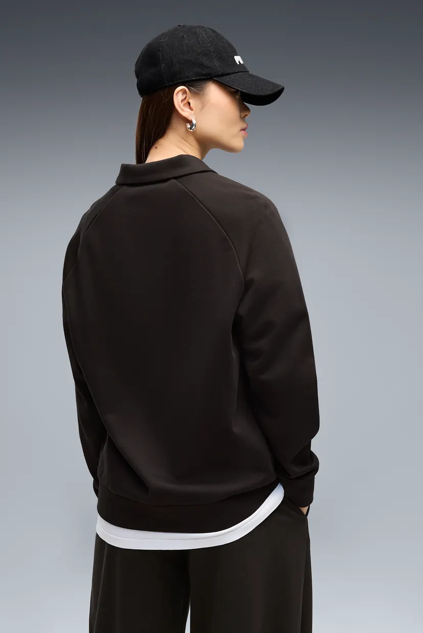 Жіноче чорне поло PUMA Class Relaxed Long Sleeve Fleece Sweatshirt Women 3