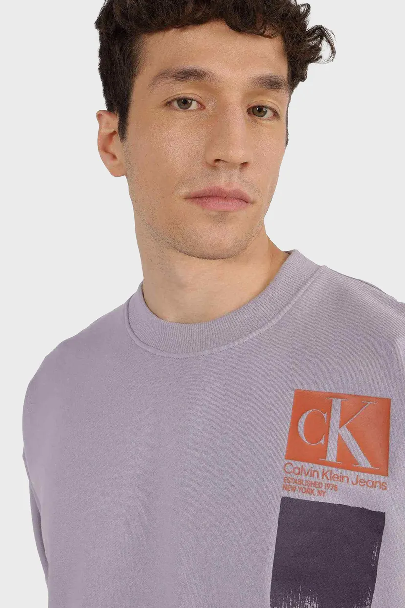 Чоловічий бузковий світшот BRUSHSTROKE CREW NECK 4