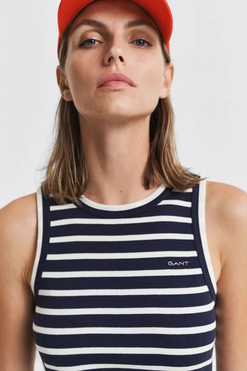 Женское темно-синее платье в полоску STRIPED TANK JERSEY DRESS 4