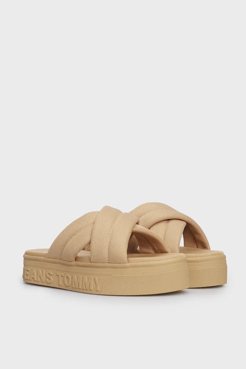 Жіночі бежеві слайдери TJW LETTERING FLATFORM SANDAL 3