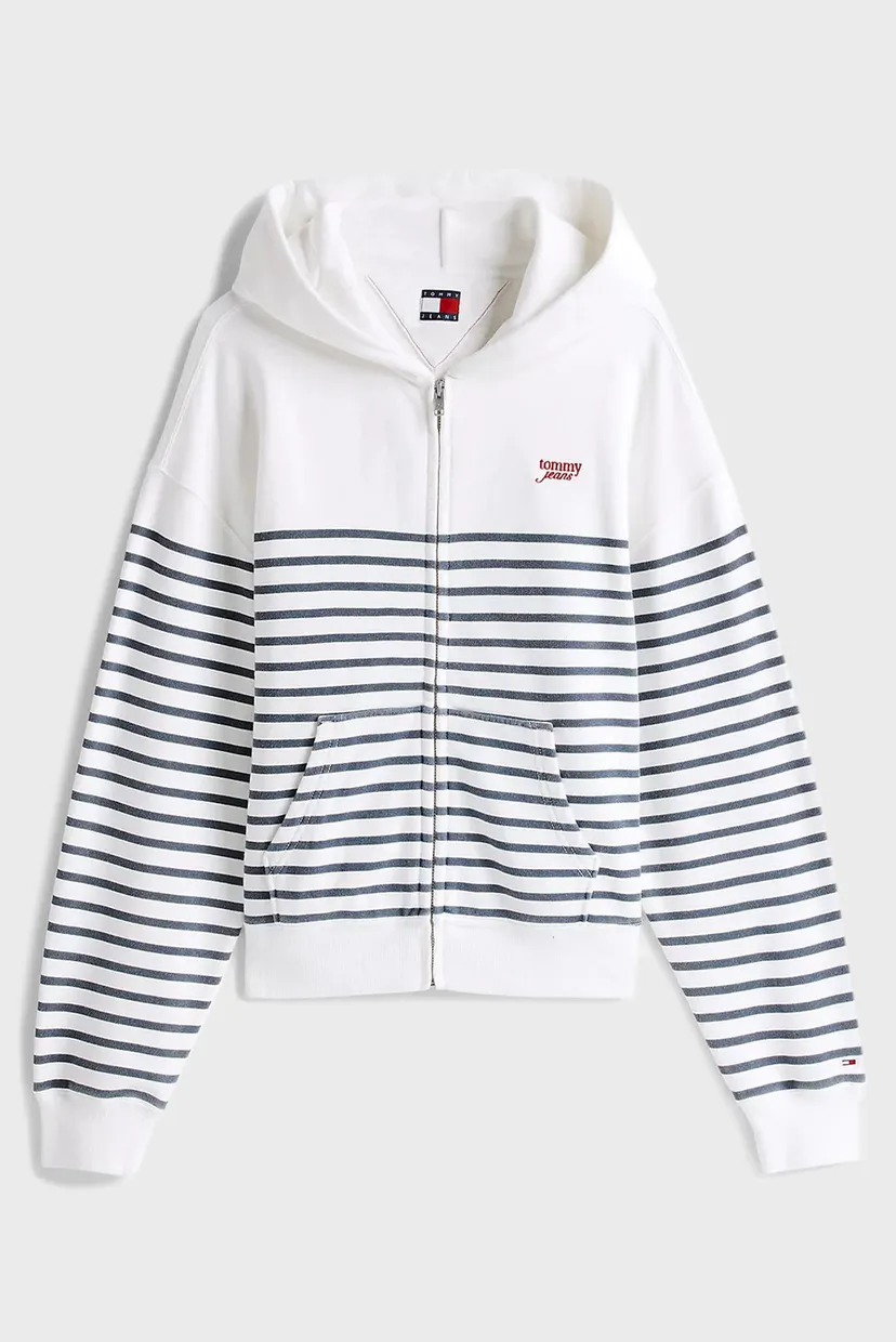 Жіноче біле худі у смужку BXY SCRIPT LOGO ZIP THRU 5