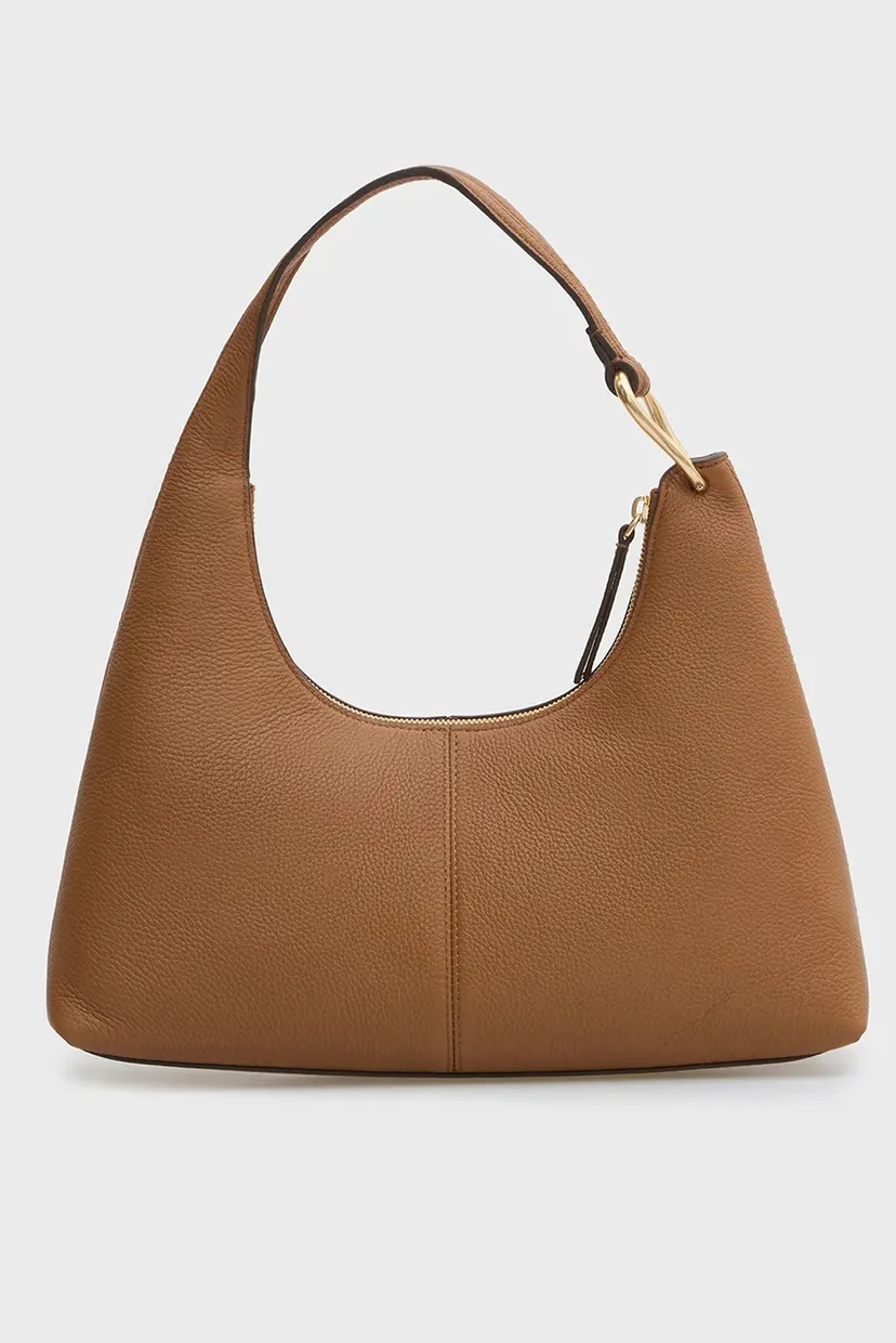 Женская рыжая кожаная сумка SLOUCHY LEATHER SHOULDER 4