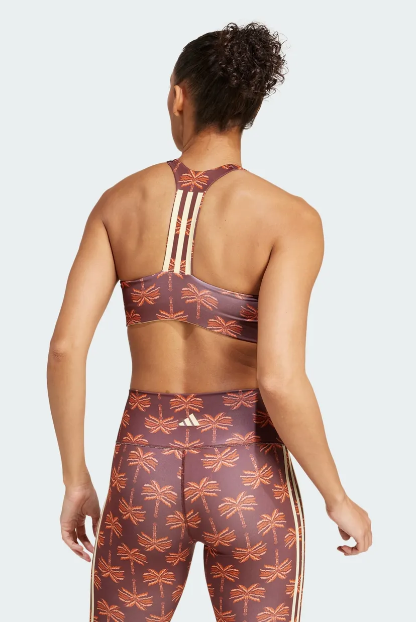 Женский коричневый топ с узором adidas x FARM Rio Medium-Support 3