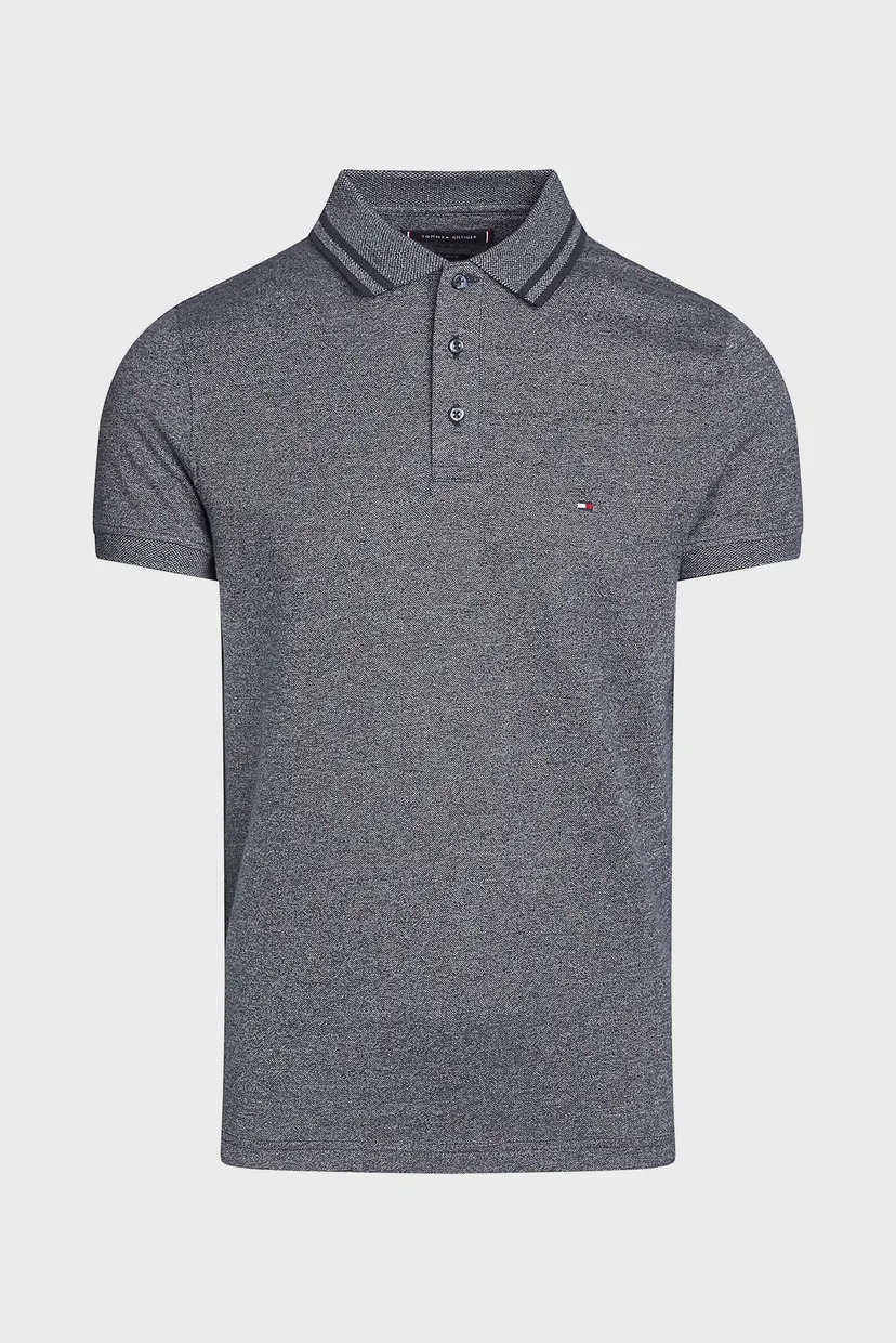 Чоловіче темно-синє поло PRETWIST MOULINE SLIM FIT POLO 5