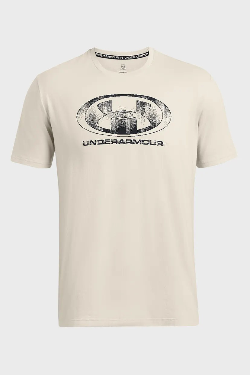 Мужская белая футболка UA M GLITCH LOGO 60/40S SS 3
