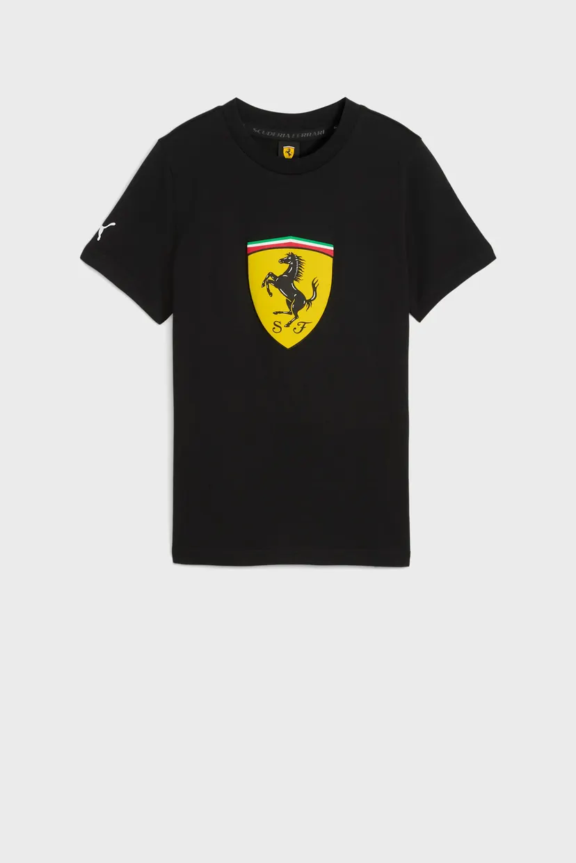 Дитяча чорна футболка Scuderia Ferrari Sportswear Coloured Big Shield Tee Youth 4