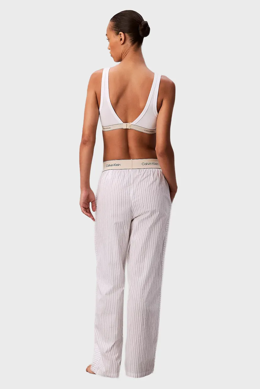 Женские белые брюки в полоску LOGO SUPER POPLIN 3