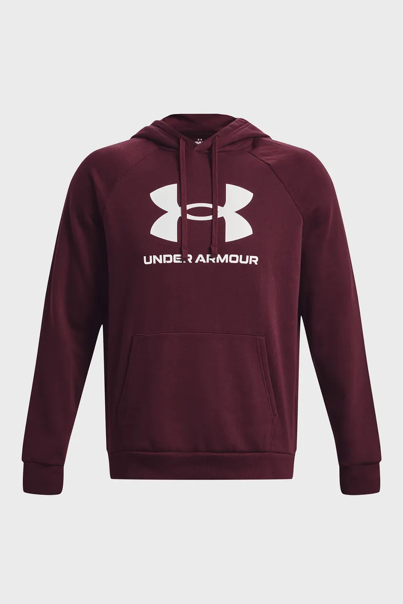 Чоловіче бордове худі UA Rival Fleece Logo HD 5