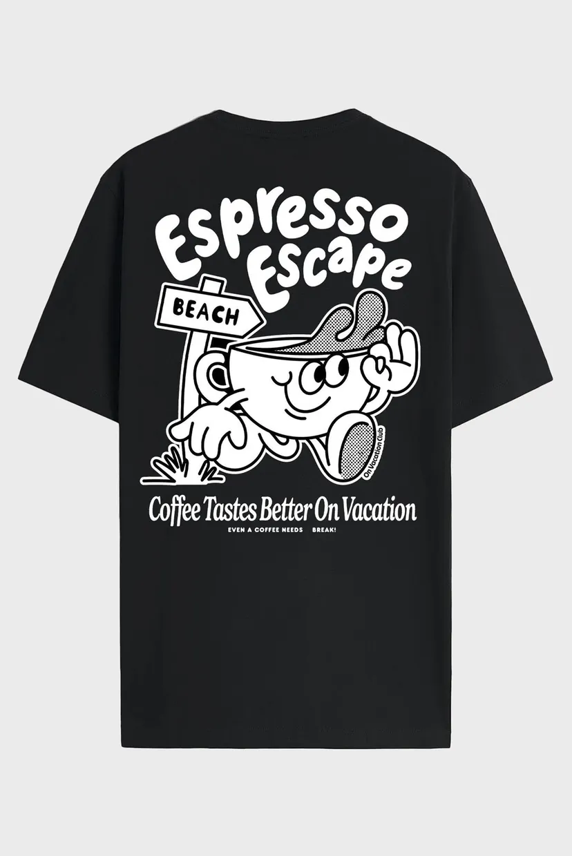 Чорна футболка Espresso Escape (унісекс) 8