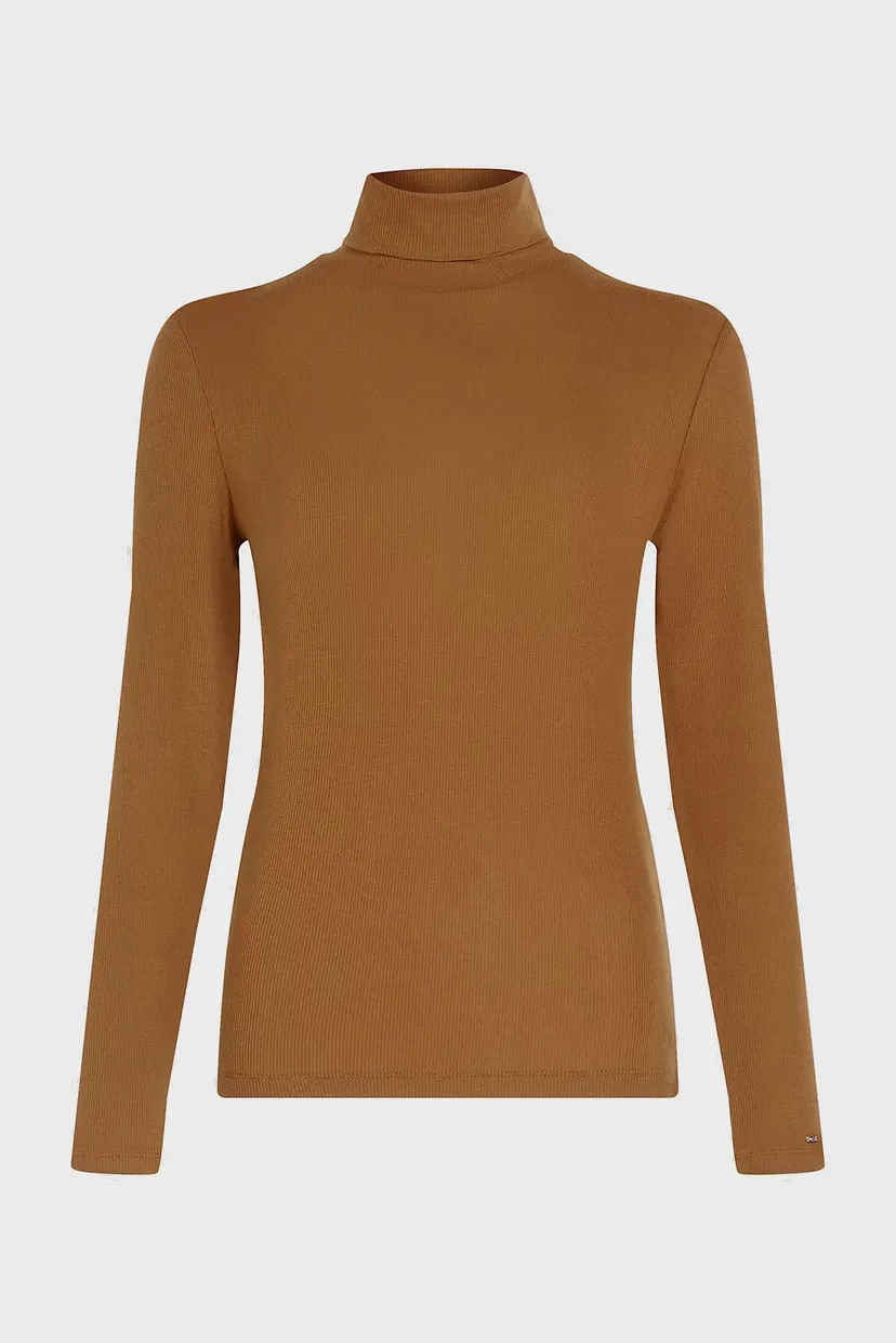 Женский коричневый гольф SLIM TENCEL ROLL NK LS 5