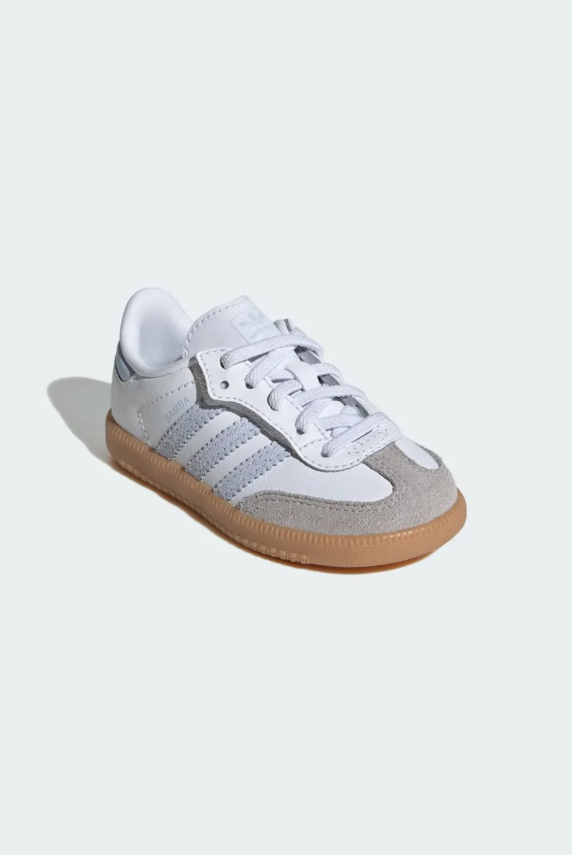 Детские белые кожаные сникерсы SAMBA OG COMFORT CLOSURE ELASTIC LACE 4