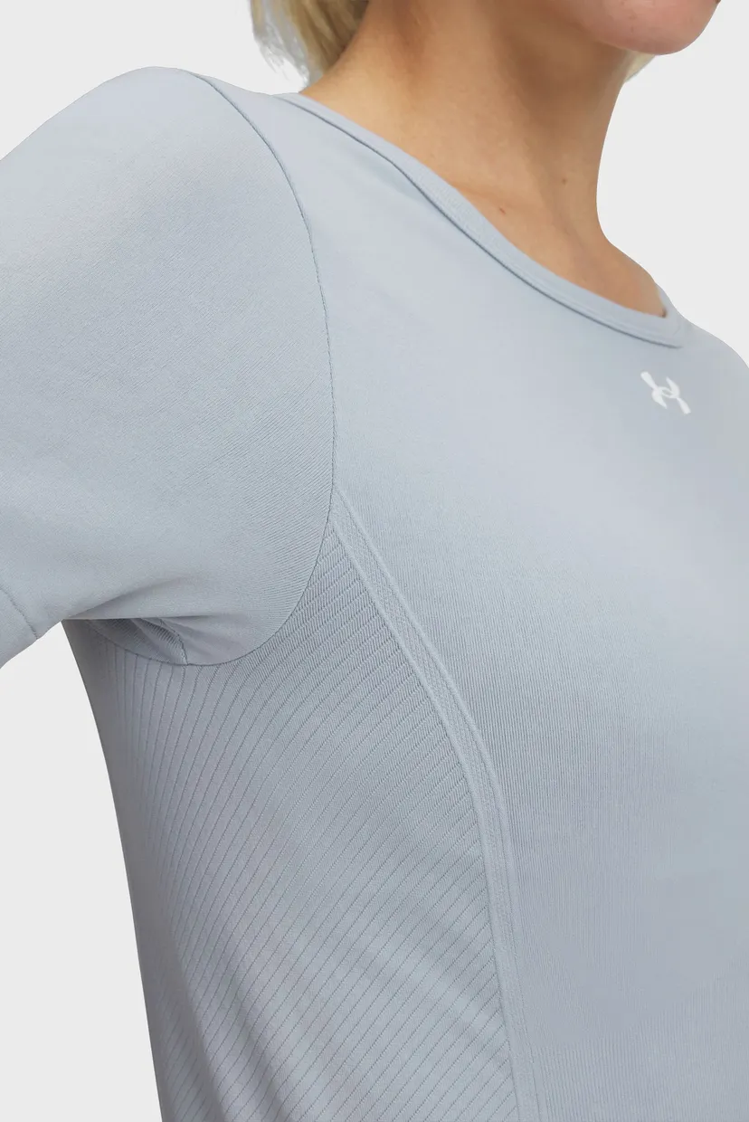 Женская голубая футболка UA Vanish Seamless SS 3