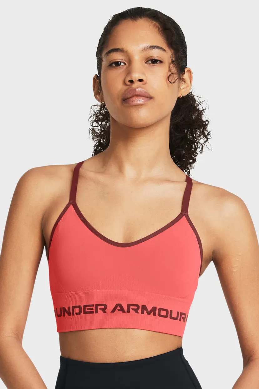 Женский коралловый топ UA Seamless Low Long Bra 4