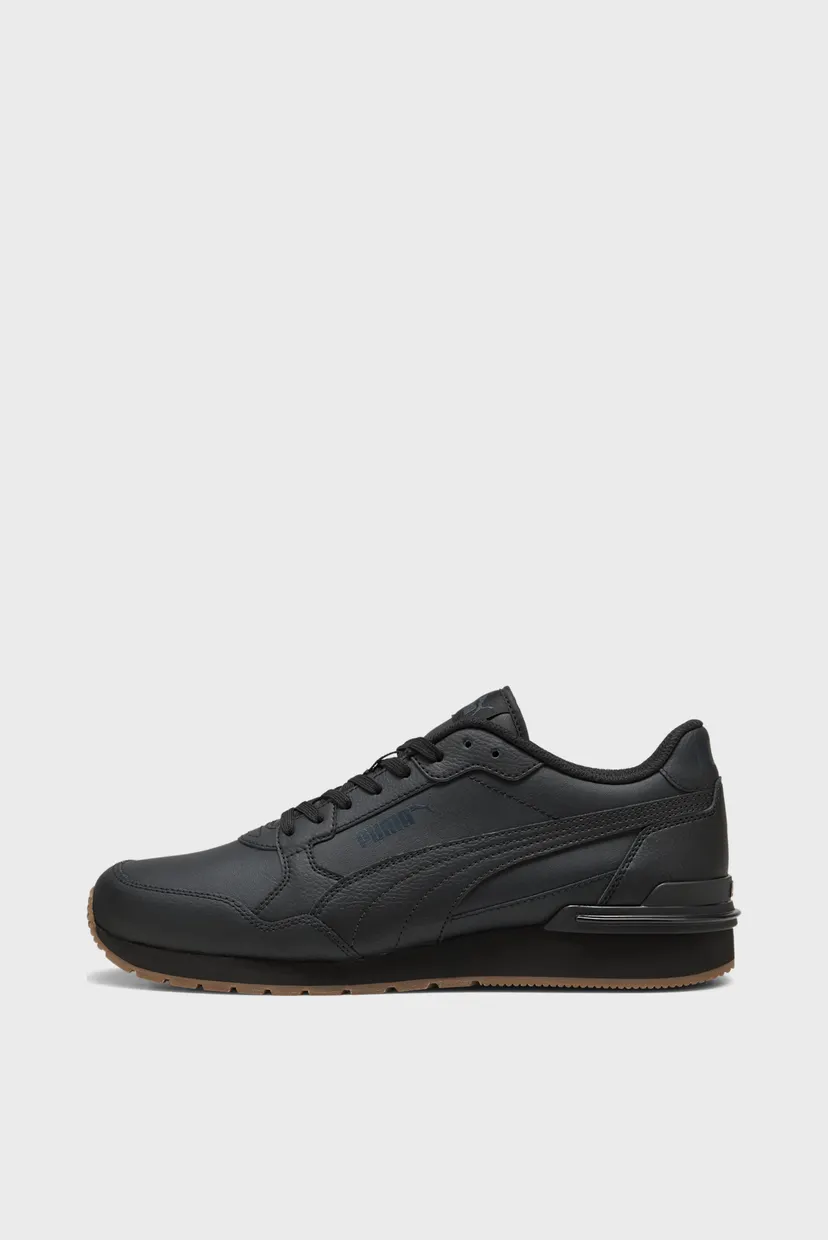 Черные кожаные кроссовки ST Runner v4 Leather Sneakers Unisex 3