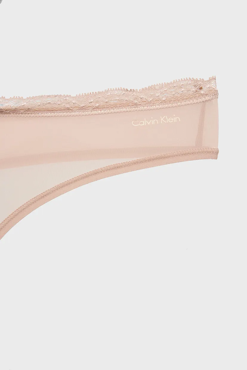Жіночі бежеві трусики THONG 6