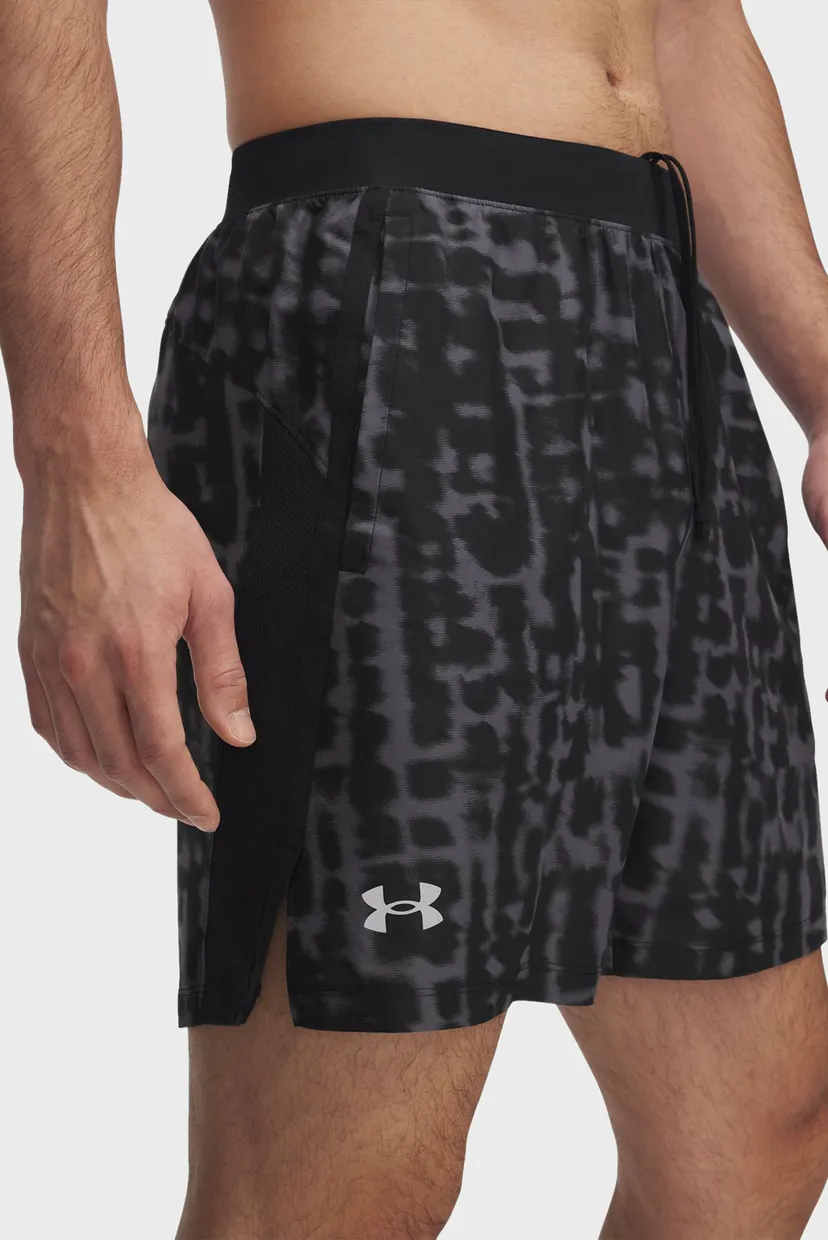 Мужские черные шорты UA LAUNCH 7'' PRINT SHORTS 4