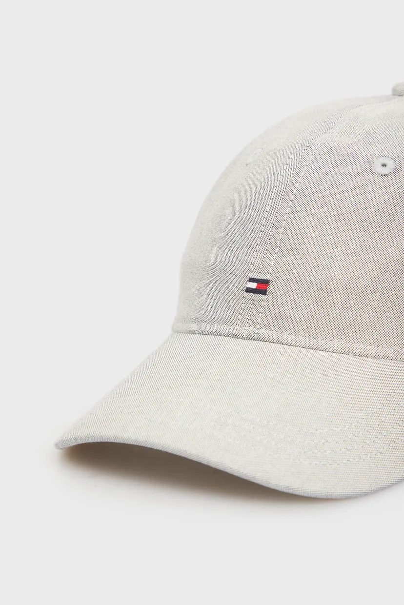 Мужская серая кепка TH FLAG OXFORD 6 PANEL CAP 4